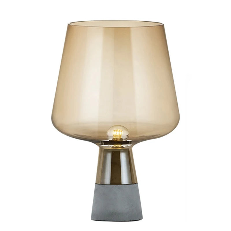 Lampe Chevet Verre Pierre Design Industriel – Lumora