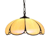 Suspension Tiffany en Verre Ambré Doré – Aurélise