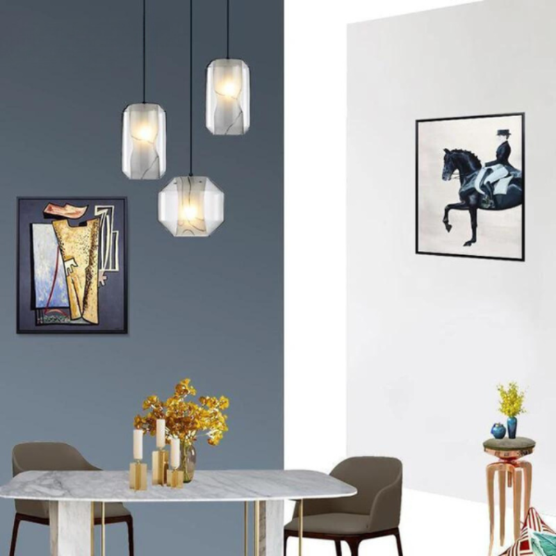 Suspension Scandinave avec Abat-jour en Verre fait Main – Nordic Verse Art