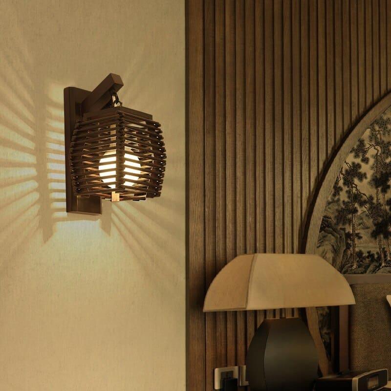 Bamboise Natural Design Bamboo and Rattan Wall Sconce - View 6