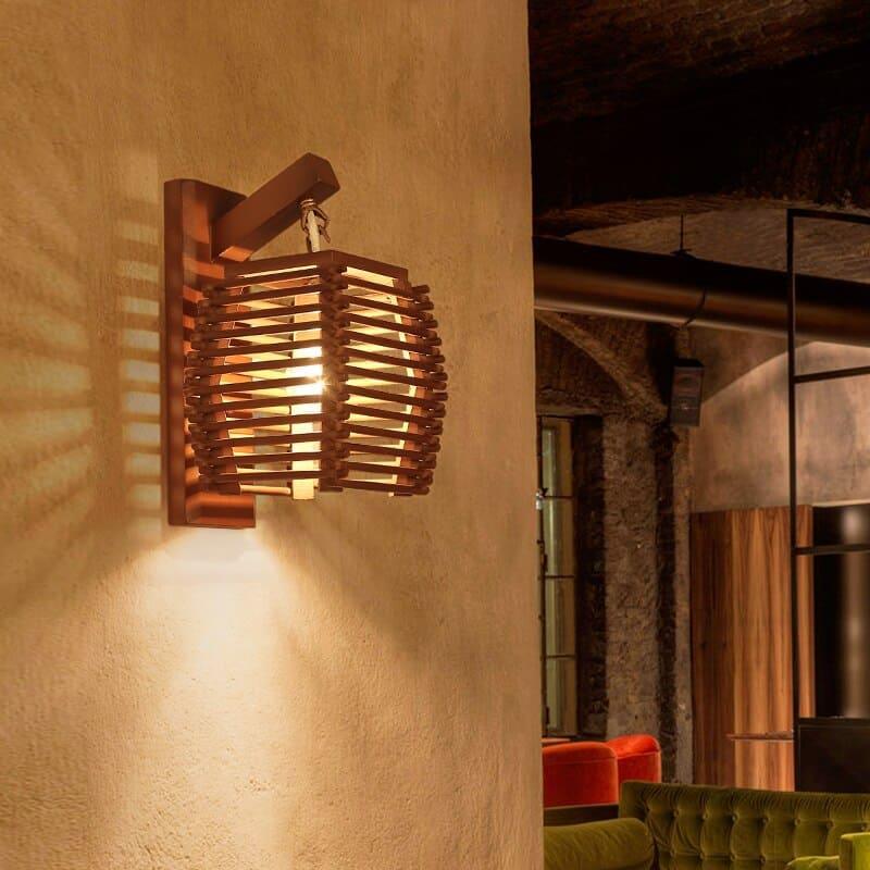 Bamboise Natural Design Bamboo and Rattan Wall Sconce - View 4