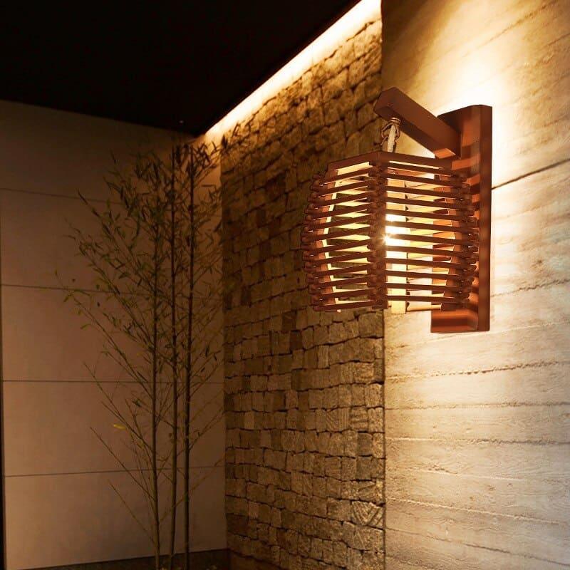 Bamboise Natural Design Bamboo and Rattan Wall Sconce - View 5