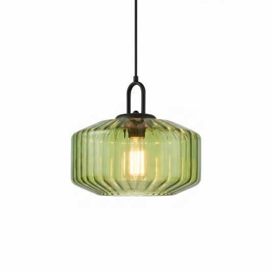 Textuur Glas Hanglamp Vintage Stijl – Tétra - Lumière
