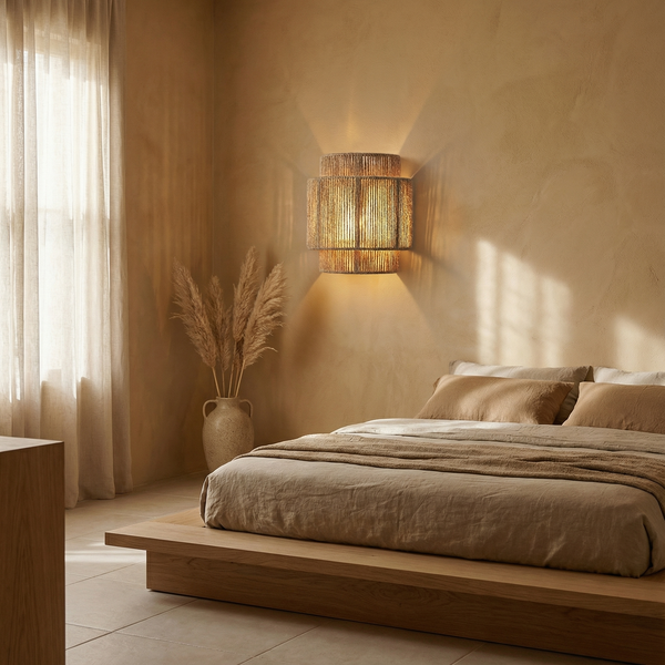 Wandleuchte Eco Chic Boho-Look Edle Materialien – Tressia