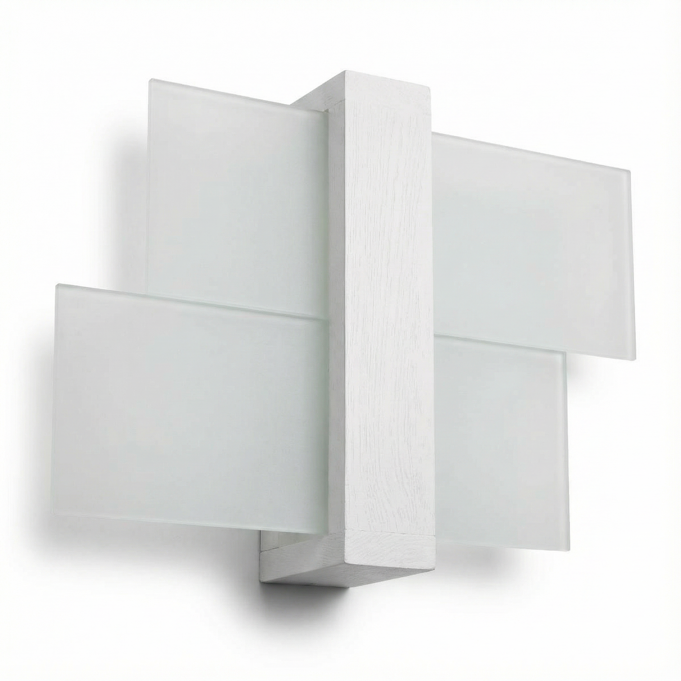 Wandlamp hout en wit glas - model Aerisca