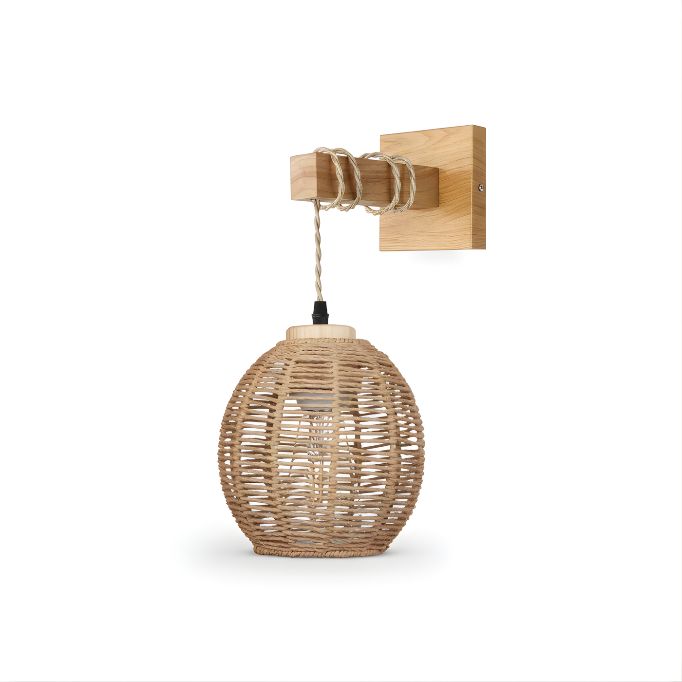 Houten en Rotan Wandlamp voor Binnen – Erindale