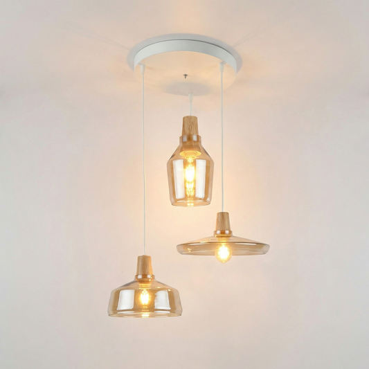 Suspension en verre fumé pour éclairage raffiné – Élaria - Lumière