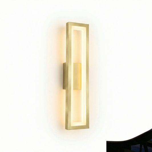 Waterdichte moderne LED wandlamp in goud aluminium – Vivarise - Lumière