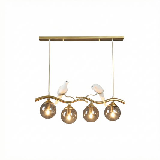 Lustre Bambou Métal LED Design Moderne – Malaria - Lumière