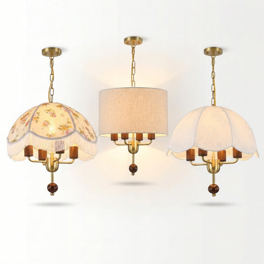 Minimalistische Hängelampe aus Naturholz & Stoffschirm – Celestia - Lumière