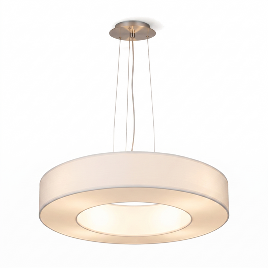 Lustre minimaliste blanc pour salon – modèle Elensia - Lumière