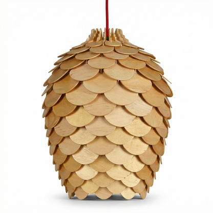Orena Sculptured Wood Pendant Light natural rounded form - view 4