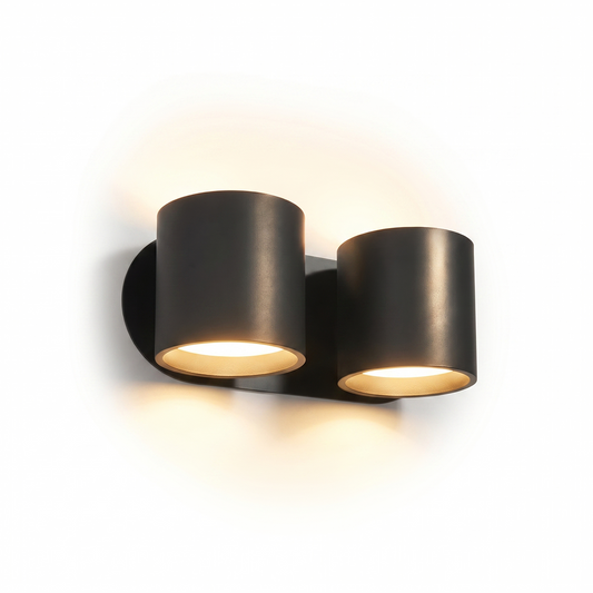 Moderne zwarte cilindrische wandlamp – Nobilis - Lumière