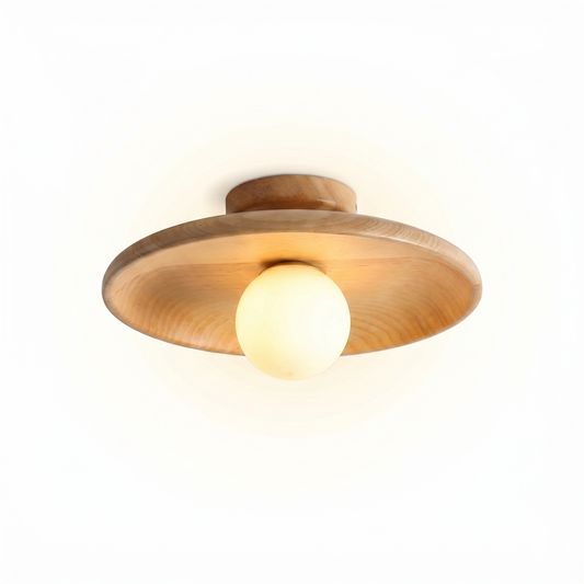 Light Wood Ceiling Light Zen and Contemporary Ambiance – Marbena - Lumière