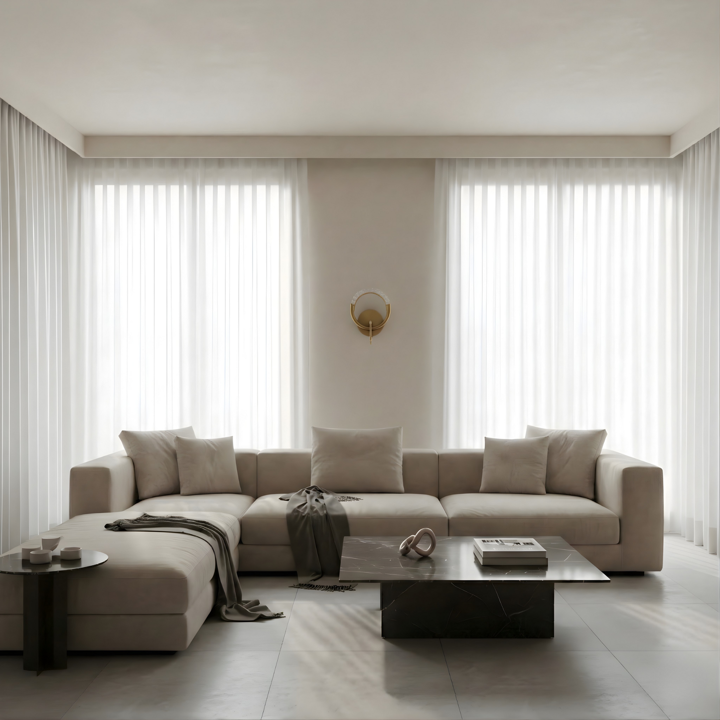 Applique murale directionnelle Ovalia design minimaliste dorée avec diffuseur acrylique - vue 2