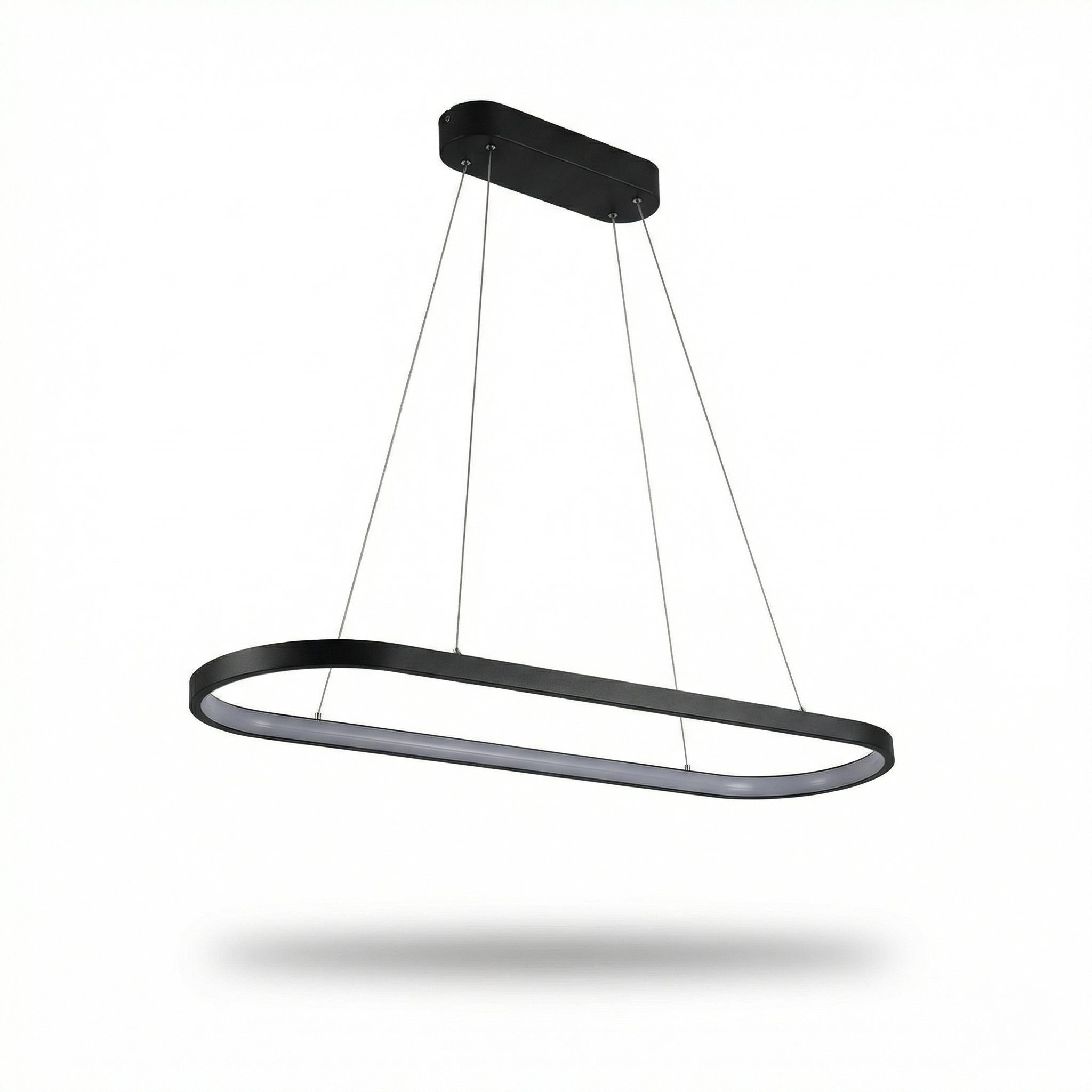 Suspension LED ovale Ondéa design contemporain éclairage uniforme - vue 1