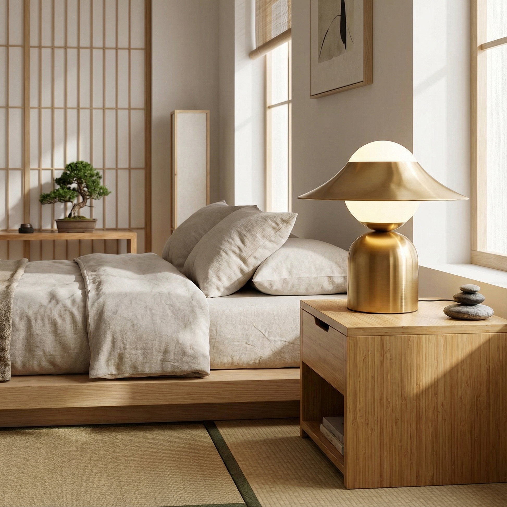 Lampe de table décorative Noctea avec globe en verre soufflé et base dorée - vue 3