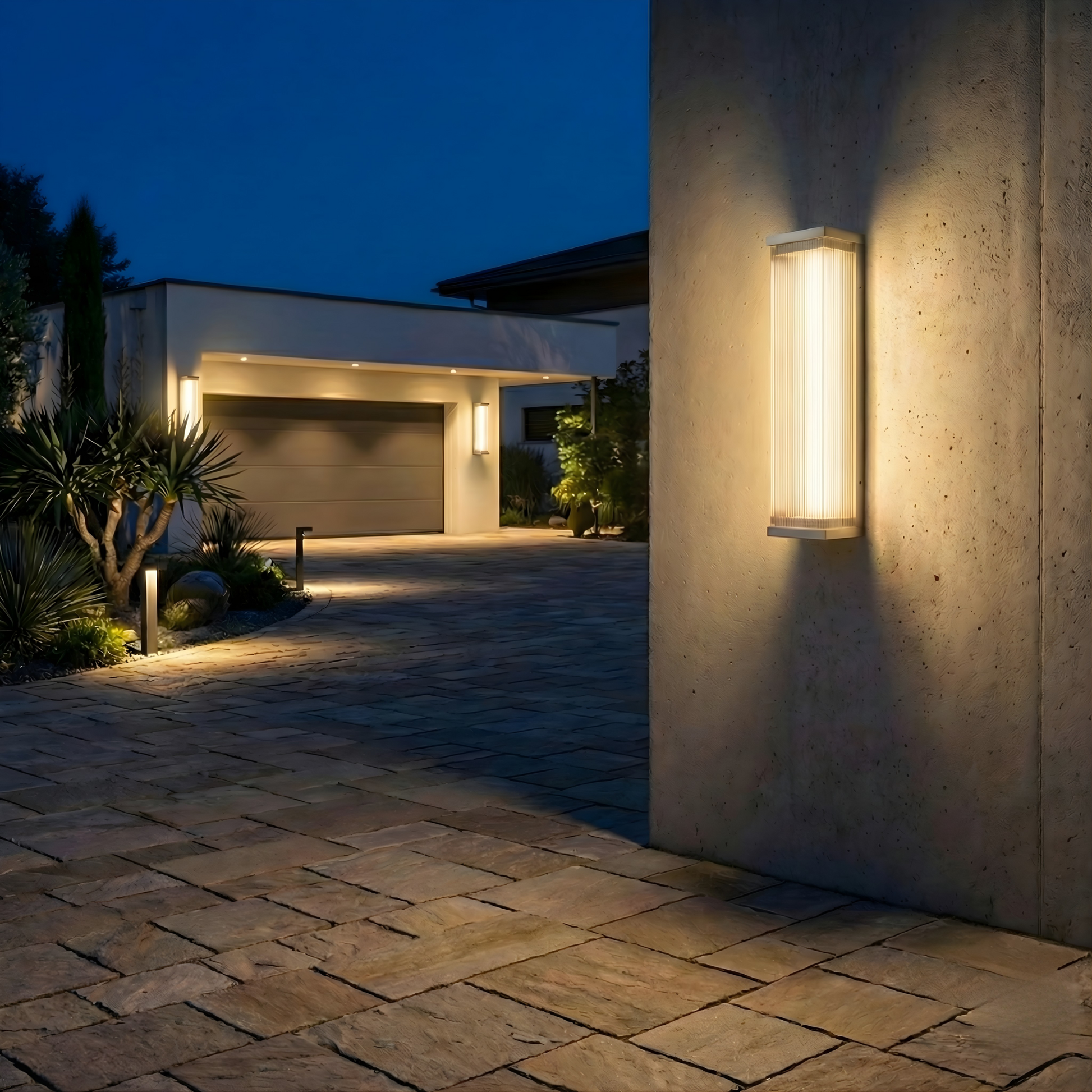 Applique murale LED design contemporain noir mat Halosmia pour éclairage extérieur - vue 3