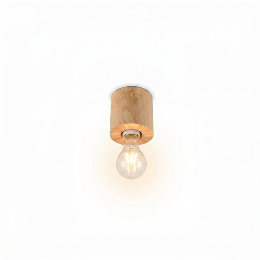 Natural wood minimalist ceiling light for living room – Model Norvian - Lumière