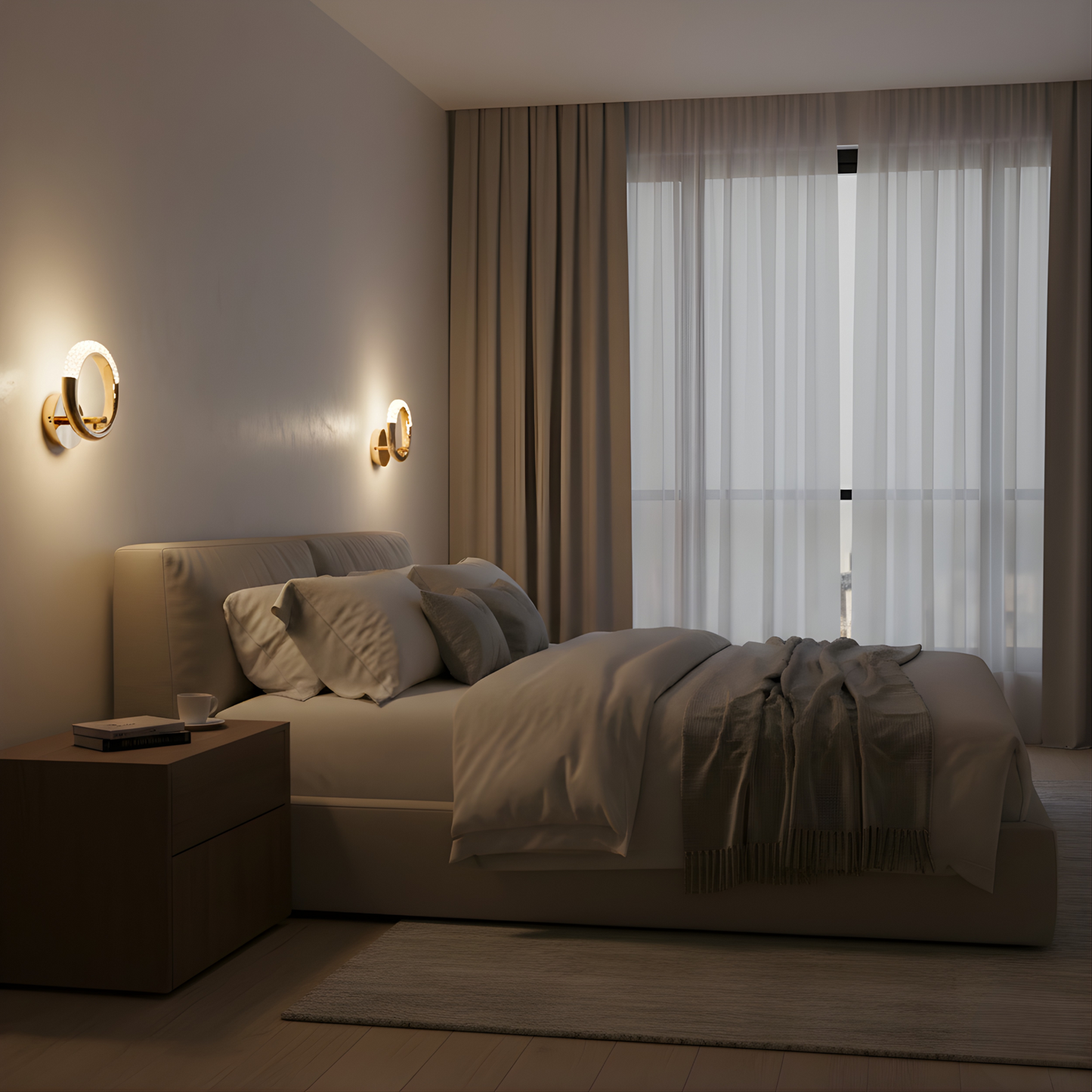 Applique murale directionnelle Ovalia design minimaliste dorée avec diffuseur acrylique - vue 3