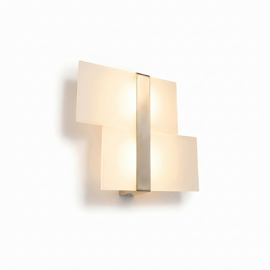 Moderne wandlamp chroom en wit glas – Aureliss - Lumière