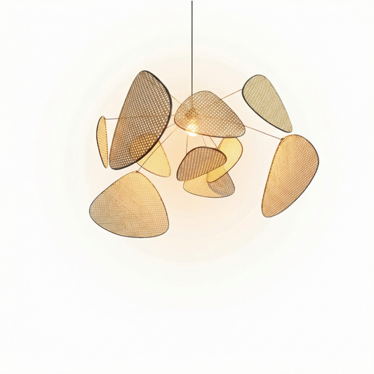 Lustre Bohème en Bambou pour Salon – Auramya - Lumière