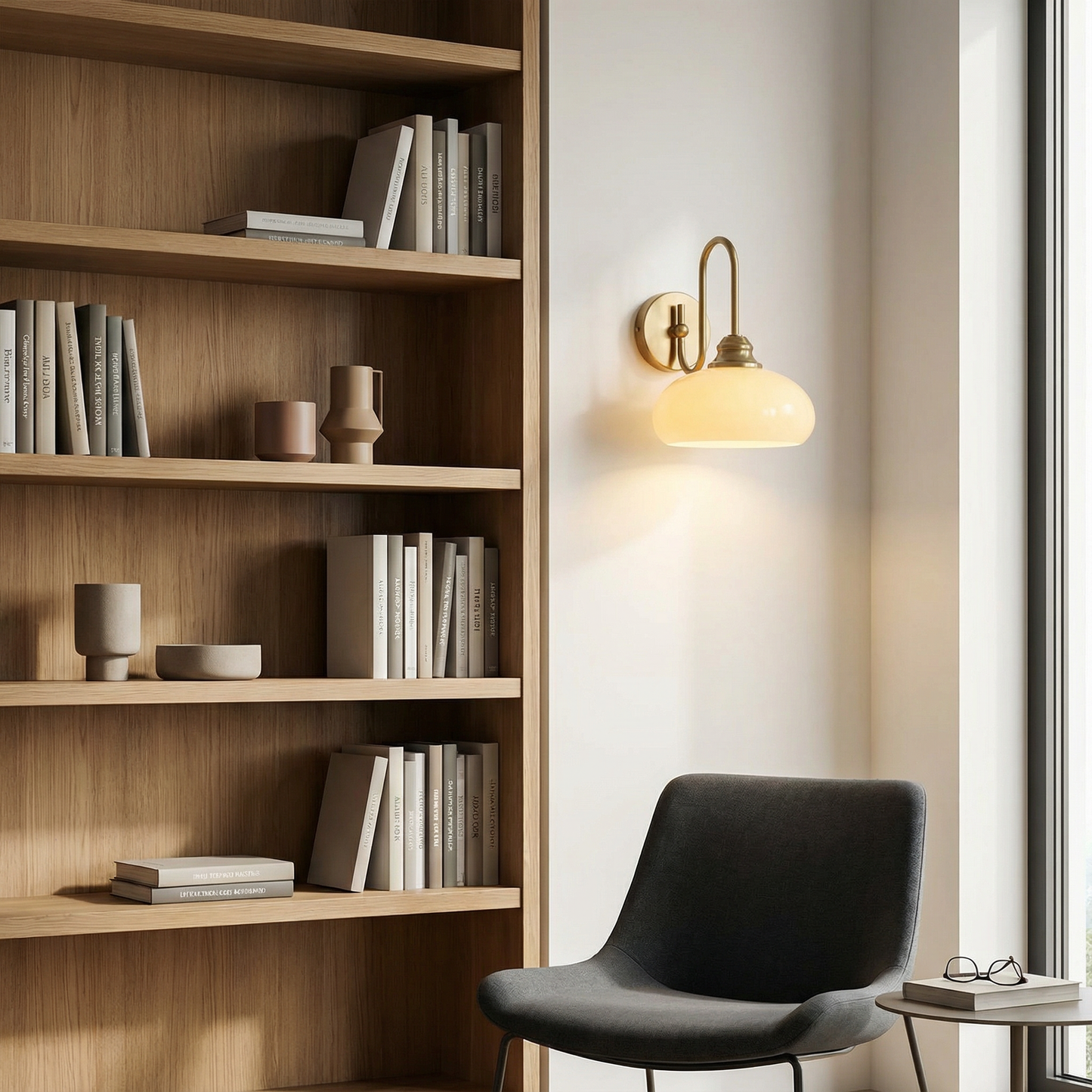 Applique murale minimaliste Eléganza en verre texturé et métal poli - vue 3