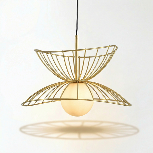 Suspension luminaire Fabulus en métal peint design épuré avec coupole aluminium - vue 1 - Lumière