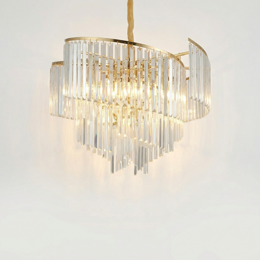 Hanglamp Artistiek Gedraaide Kristallen Majestueuze Sfeer – Illumia - Lumière