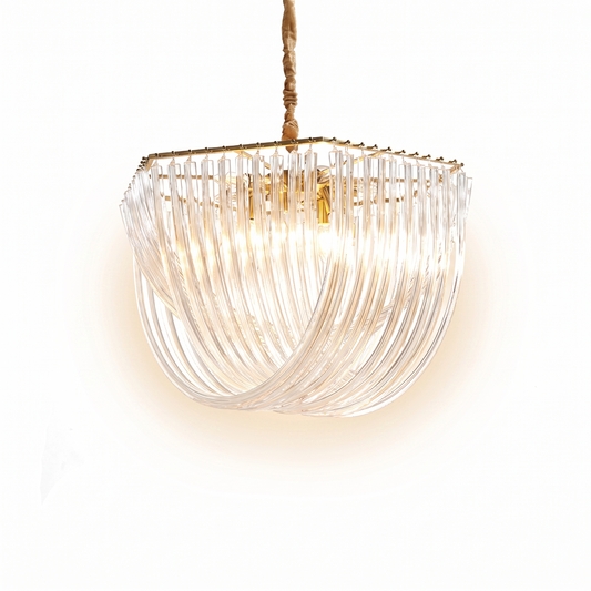 Modern U-shaped glass chandelier for living room – Auralise - Lumière