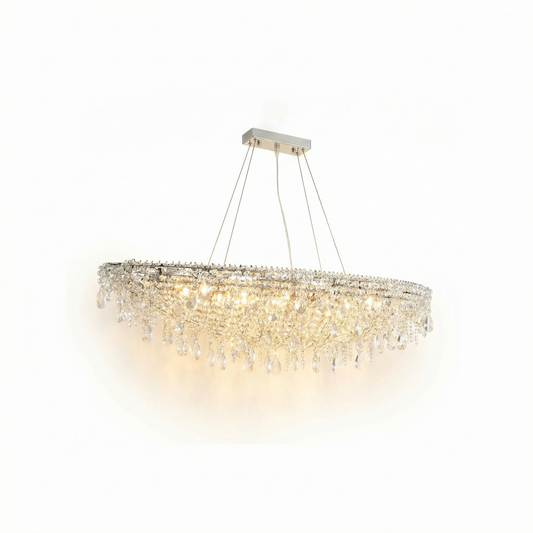 Hedendaagse hanglamp in Kristal voor Woonkamer – Crystarènei - Lumière