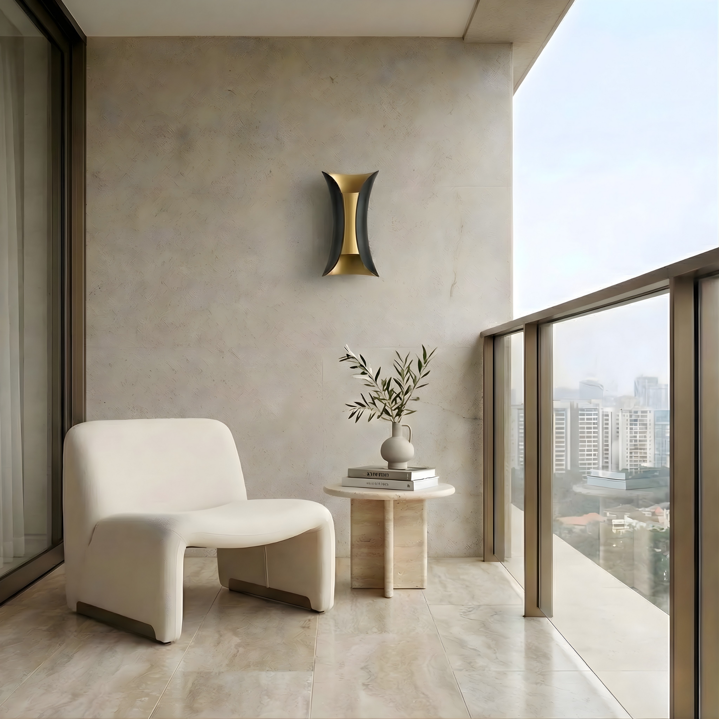 Applique murale extérieure directionnelle Nexa design bicolore noir et doré avec technologie COB - vue 2