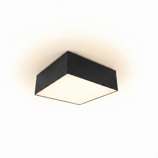 Square black minimalist ceiling light for living room – Model Narythia - Lumière