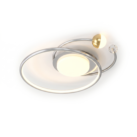 Lustre LED moderne en aluminium doré pour salon – Alumorio - Lumière