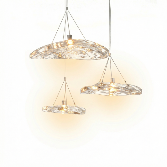 Suspension Intérieure Haute Gamme en Pierre de Verre Brillante – Aurora - Lumière