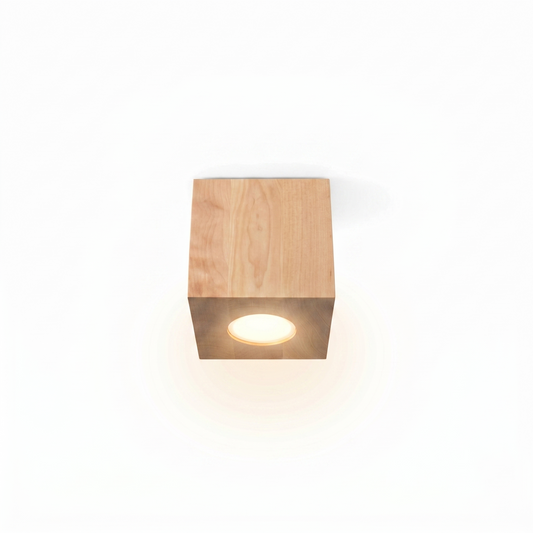 Scandinavian natural wood ceiling light for living room – Model Norvane - Lumière