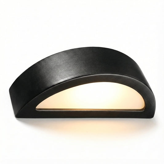 Moderne schwarze Keramik-Wandleuchte – Neréa - Lumière