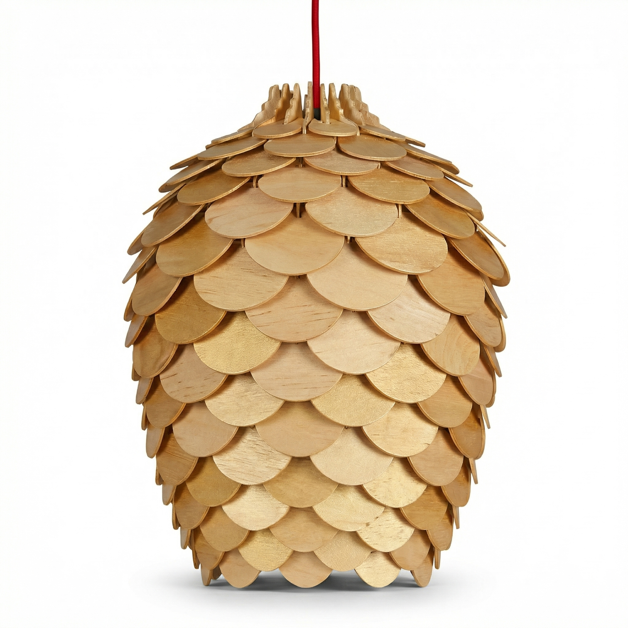 Orena Sculptured Wood Pendant Light natural rounded form - view 1
