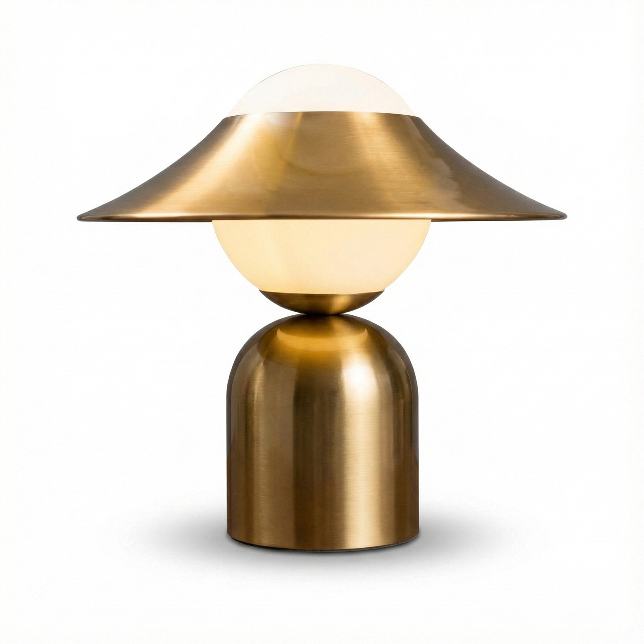 Decorative Table Lamp Noctea with blown glass globe and golden base - view 1