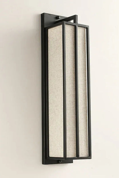 Wandlamp van ijzer en linnen in Chinese stijl voor slaapkamer – Lumisan