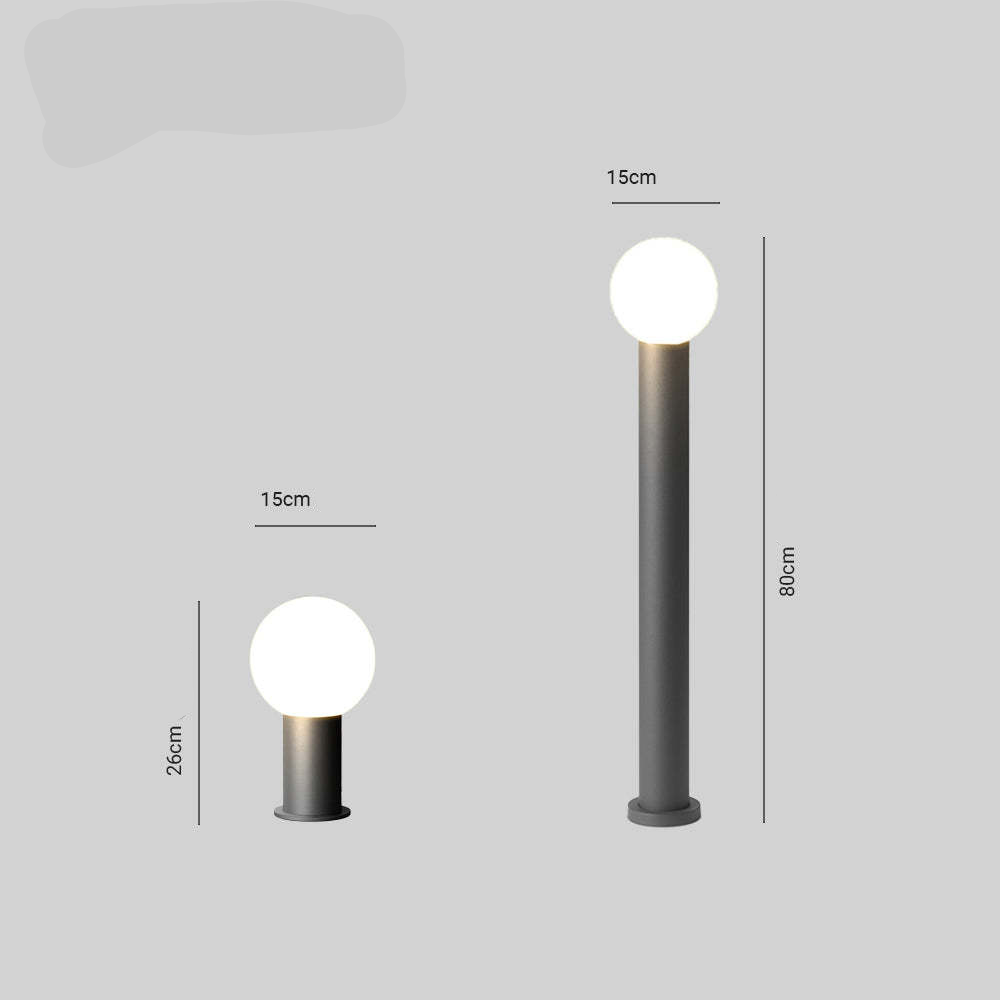 Bolronde LED-tuinlamp in zwart metaal – Orbiron