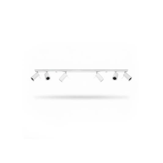 Modern white ceiling light with 6 adjustable spotlights – Modèle Arvella