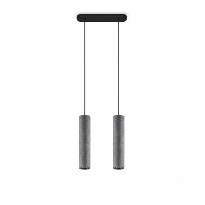 Industrial gray concrete 2-light pendant light – Asterion model