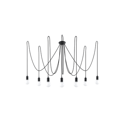 Minimalist black 7-light chandelier – modèle Arsidor