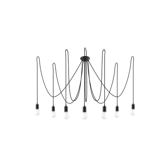 Minimalist black 7-light chandelier – modèle Arsidor