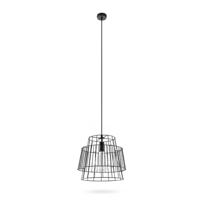 Industrial pendant light in black steel – Morthalis