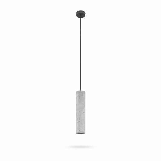 Industrial gray concrete tube pendant light – Caldris model