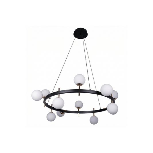 Zeitgenössischer Kronleuchter aus skulpturiertem Glas Elegantes Design Licht 3000K – Ophéa