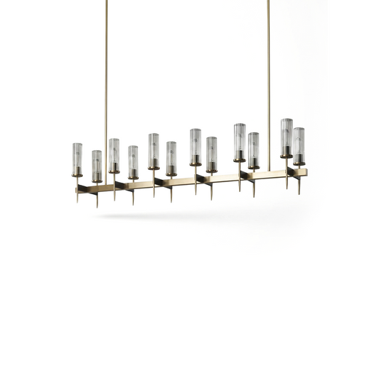 Intense Sculptural Chandelier with Noble Reflections and Light Control – Viora