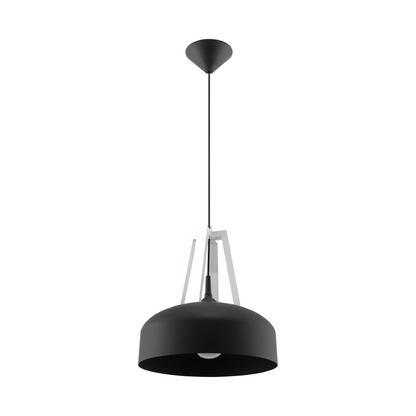 Black and wood dome pendant light for dining room – Noreldis